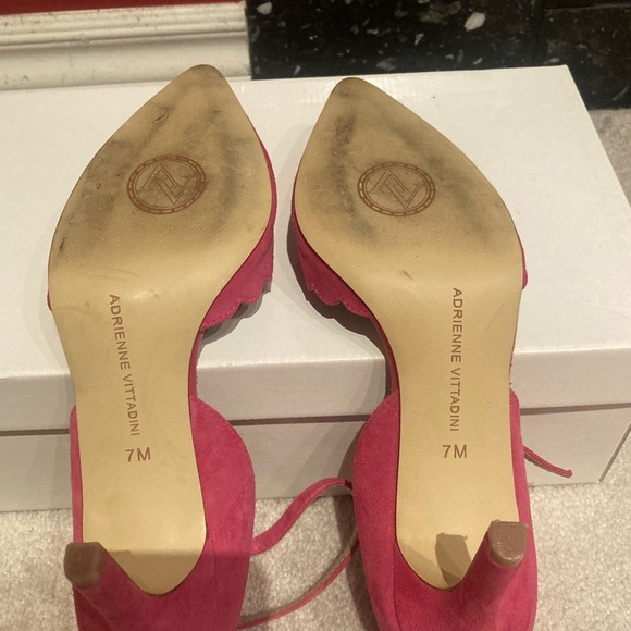 Adrienne Vittadini Fuchsia Pink Suede Shoe with Ankle Strap - Picture 5 of 5